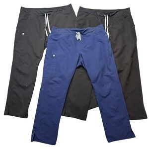 Figs Womens Scrub Pants XL Lot Of 3 Straight Leg Drawstring Style T21004